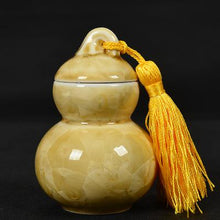 Load image into Gallery viewer, Colorful Crystalline Glaze Cucurbit Powder Tea Caddy Airtight Mini Tea, Matcha, Pills or Cosmetic Canister Made of Bone China