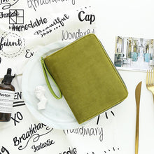 Load image into Gallery viewer, Kinbor Matcha Color A6 Multifunction Hobonichi Style Velvet Notebook Fashion Zipper Wallet Planner Diary Book Travel Notepad