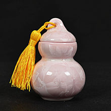 Load image into Gallery viewer, Colorful Crystalline Glaze Cucurbit Powder Tea Caddy Airtight Mini Tea, Matcha, Pills or Cosmetic Canister Made of Bone China